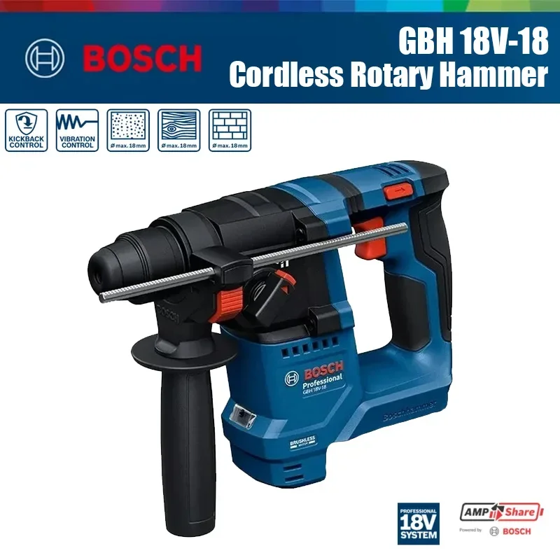 Power Tools Professional - Bosch GBH 18V-18 Accu-klopboorhamer 1.5J SDS