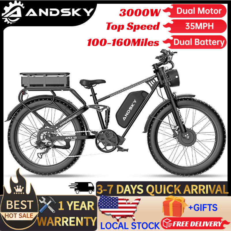 Power Tools World - ANDSKY Apex50 AWD Elektrische Fiets 3000W