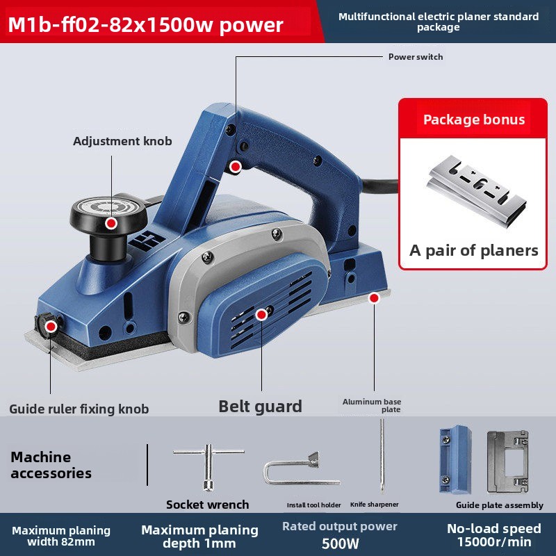 500W Elektrische schaafmachine - Planer Handheld Electric recensie en prijs